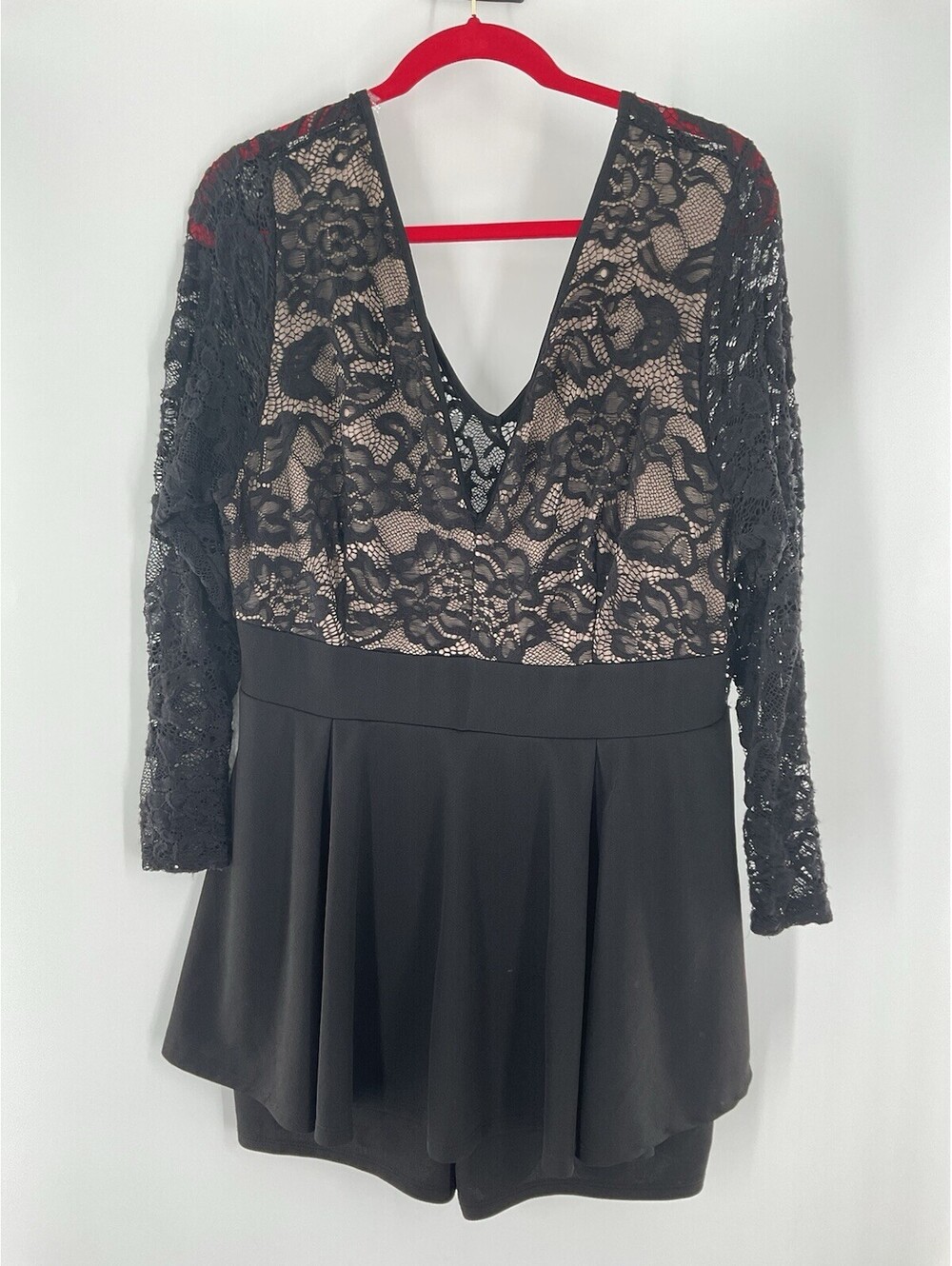 Evogues Women’s 3X Shorts Lined Dress Black And Beige V-Neck 110